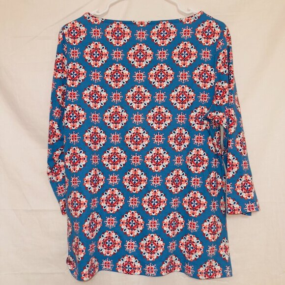 Talbots Pattern Printed Half Sleeve Round Neck Pullover Cotton T-shirt - Picture 6 of 6